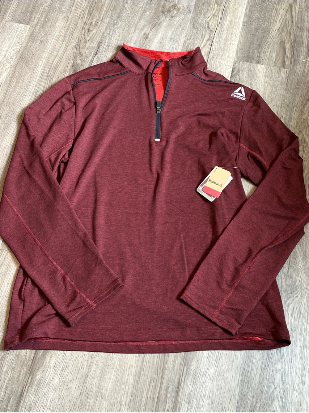 Reebok Men’s Maroon Quarter-Zip Pullover XL